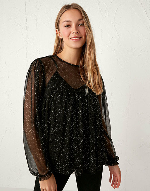 Sheer Overlay Top
